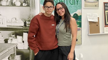 Our volunteers Daniela and her son Dylan