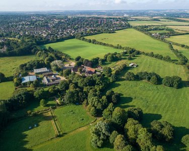 Standalone farm aerial view