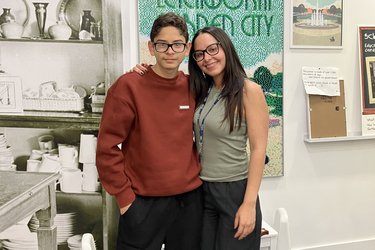 Our volunteers Daniela and her son Dylan