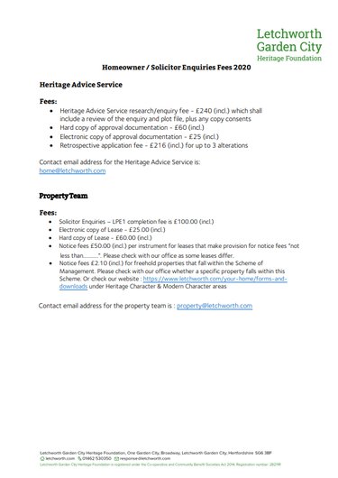 Charges for Enquiries & Documents thumbnail image