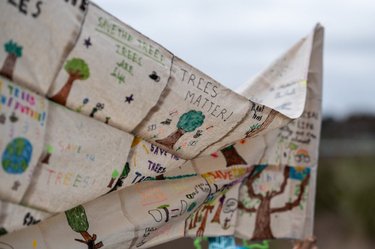Children's banners made for Arbor Day 2024