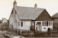 An old photo of housing in Letchworth