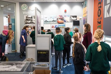 School Children exploring the Tom Karen exhibition at the Museum at One Garden City