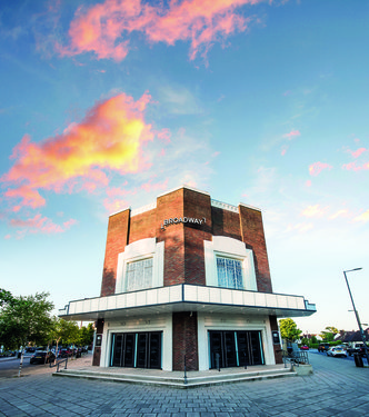 A wide angle shot of Broadway Cinema & Theatre's exterior