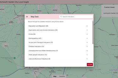 A screenshot from the Local Insight website