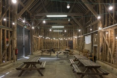 Inside the events barn at Standalone Farm