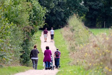 People walking along the Garden City Greenway